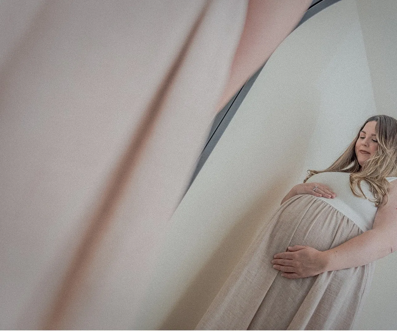Expectant mother at a maternity photography session in Lancashire